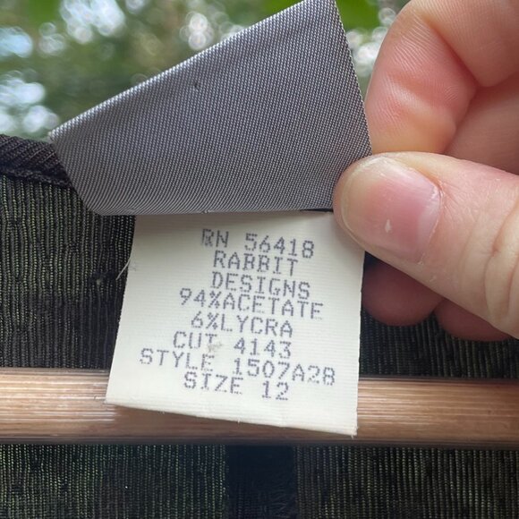 90s Rabbit Rabbit Rabbit Designs Black Sparkle Longsleeve Slinky Mini Dress - Picture 5 of 6